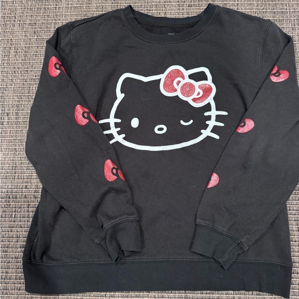 Hello Kitty by Sanrio Black Sweatshirt with Red and White Design